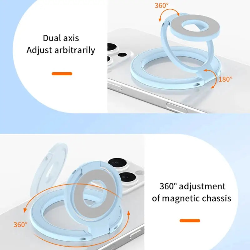 For MagSafe Double Sided Magnetic Phone Ring Holder Portable Folding Cellphone Stand Accessory Grip Bracket Support For iPhone