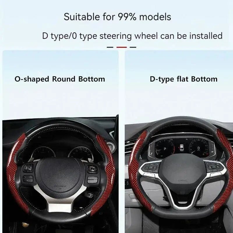 Carbon Fiber Leather Steering Cover For Enhanced Control