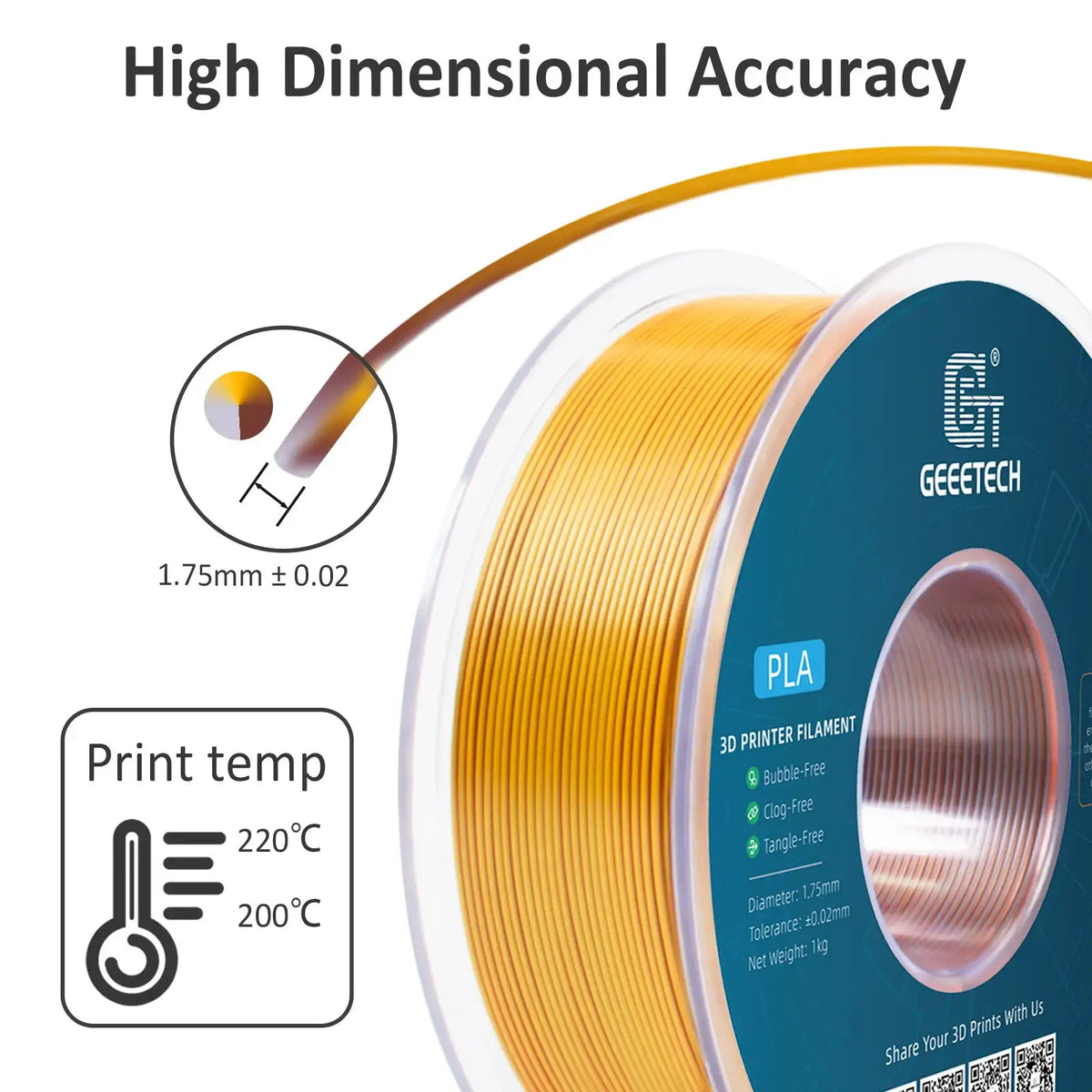 Tricolor Silk PLA Filament for Display Models — product view 5