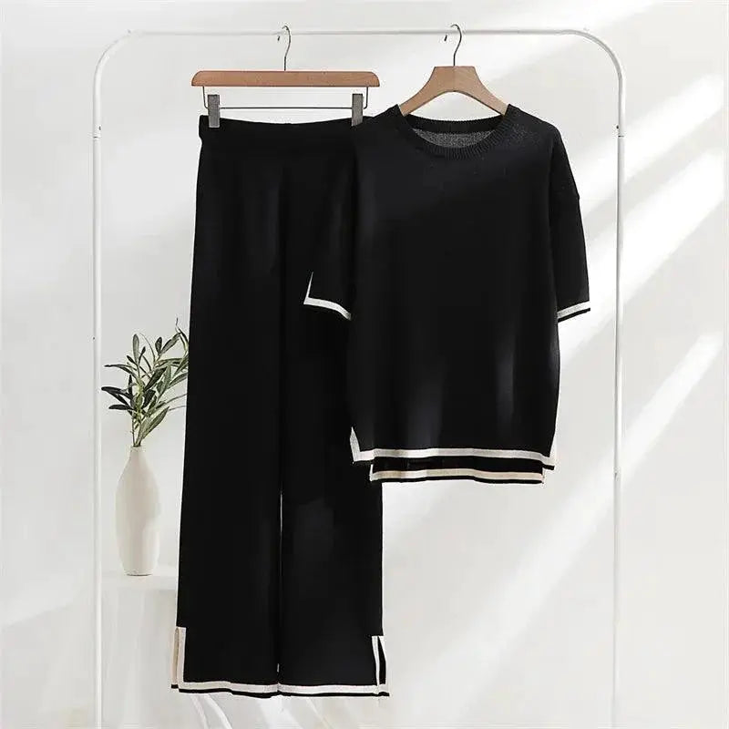 Ice Knit Pants Pajama Set Effortless Elegance Comfort