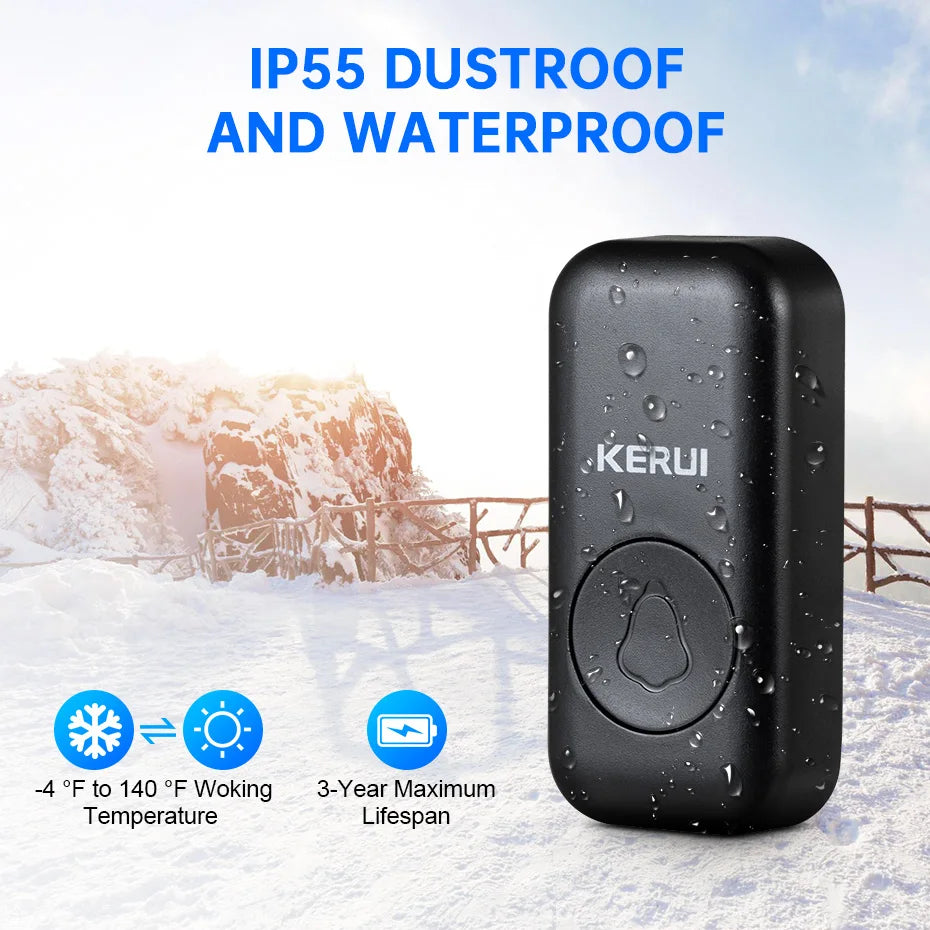 KERUI Outdoor Wireless Doorbell Waterproof Smart Home Door Bell — product view 4