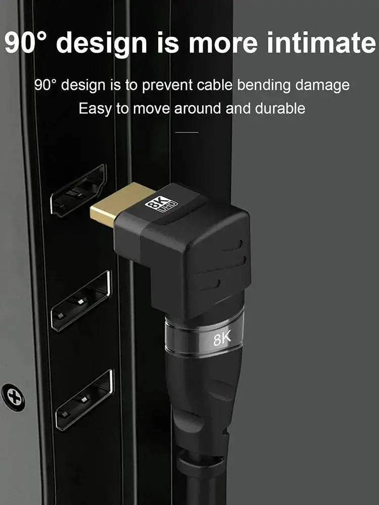 Ultimate 8K HDMI Compatible Right Angle Cable Adapter