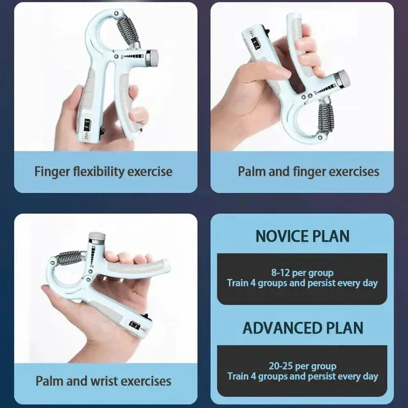 Adjustable Hand Grip Strength Trainer with Counter