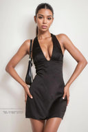 British Satin Halterneck Dress for Seductive Summer Style