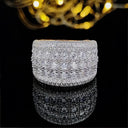 Elegant Platinum Zircon Cocktail Ring