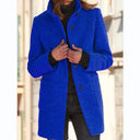 Loose Stand Collar Button Coat