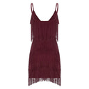 Fringe V Neck Mini Dress