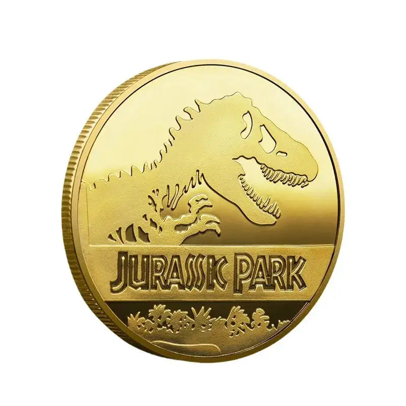 4PCS Souvenir Coin REPLICA Commemorative Coins Medallion Badges Coins Jurassic Park Dinosaurs Coins