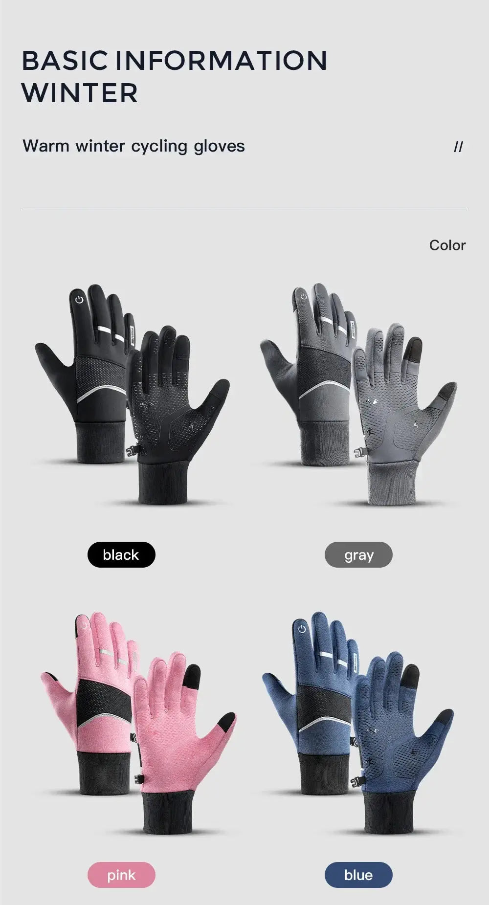 Warm Cycling Gloves for Winter Rides Edition AA — product view 19