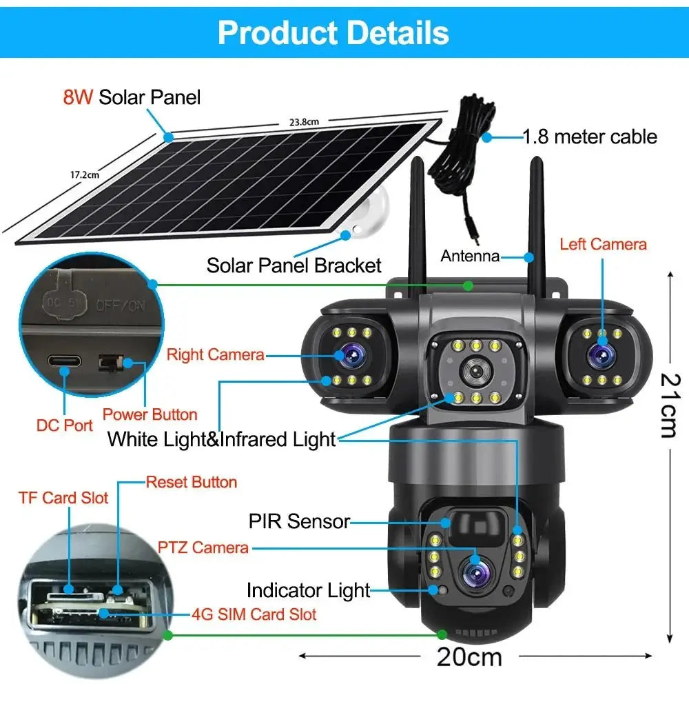 Off-Grid Solar IP Camera for Outdoor Use — product view 10