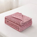 1pc Solid Color Flannel Blanket Soft Warm Throw for Travel
