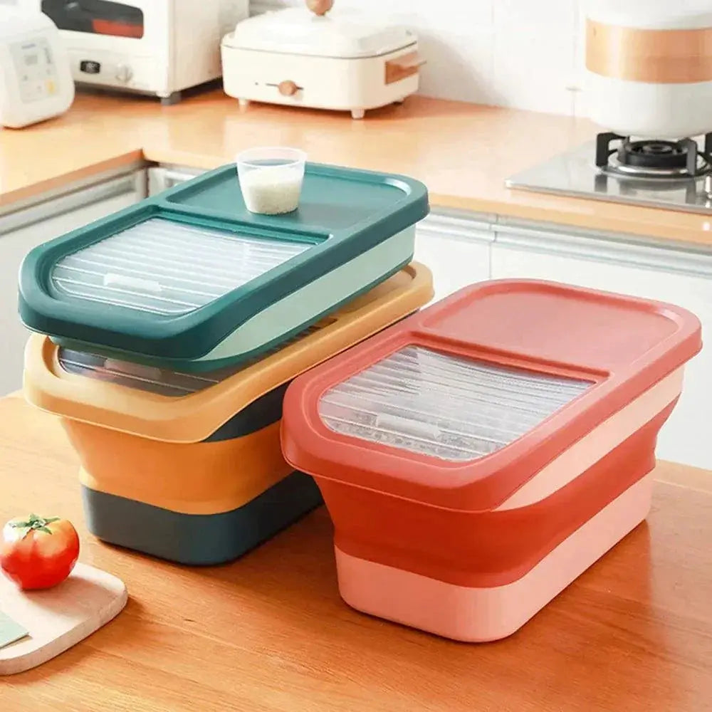 Collapsible Pet Food Container Airtight Foldable Storage