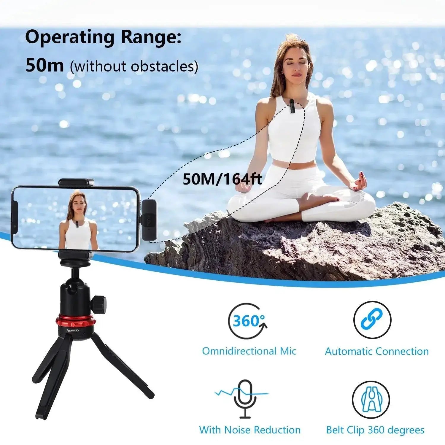 Wireless Lavalier Mic Kit For iOS And Android Devices