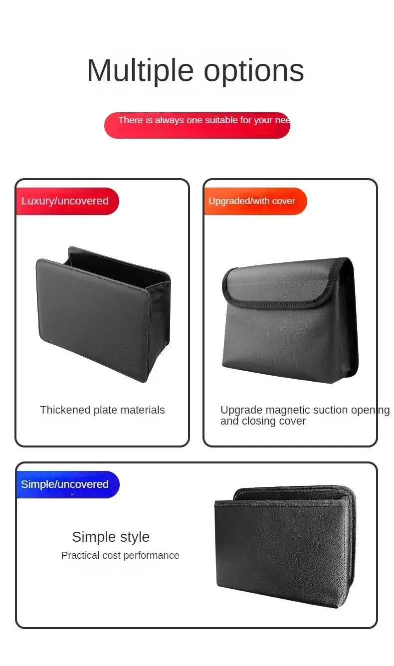Car Trash Can Door Storage Box Foldable Hanging Bag