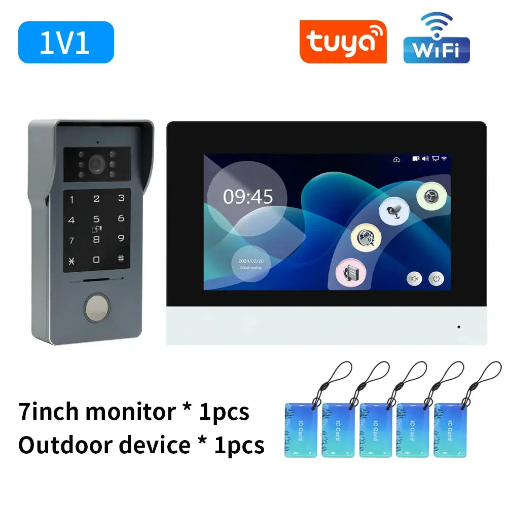 Wifi 1080P Video Intercom Video Doorbell Color Touch Screen Camera Access Control Security IP Villa RFID Support Tuya App