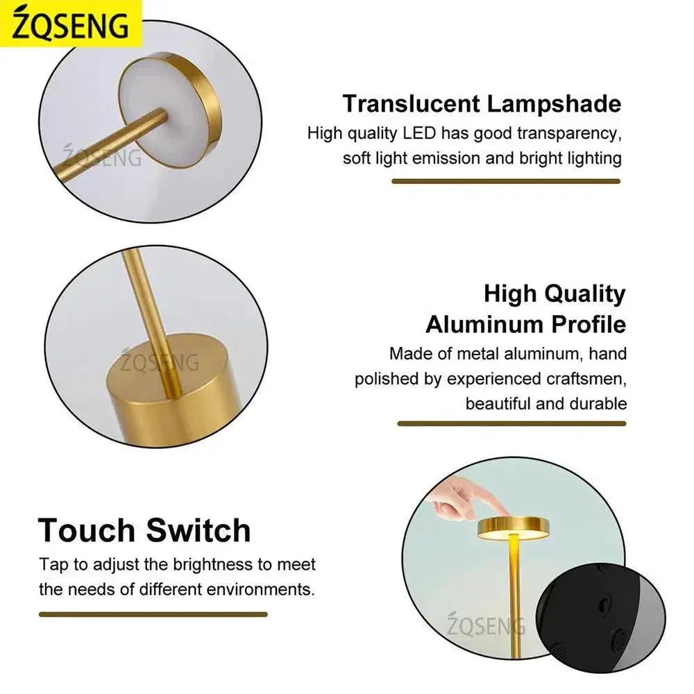 Modern LED Table Lamp Rechargeable Reading Light Desk