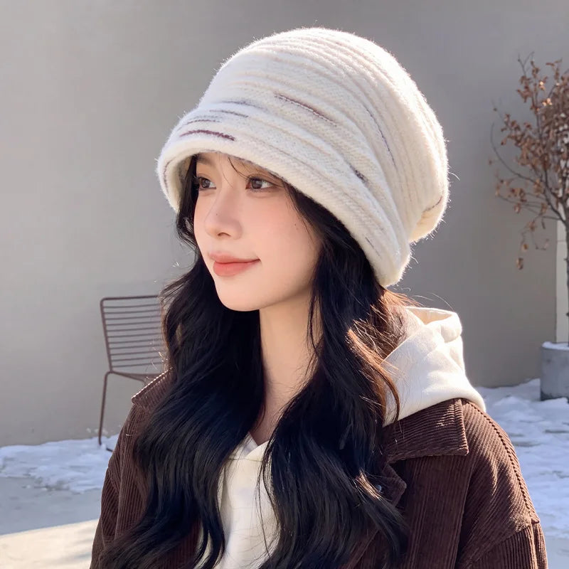 Striped Loose Knit Winter Hat