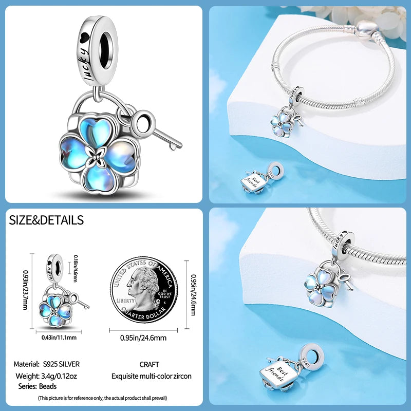Sterling Silver Winter Snowflake Four Leaf