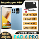 2024 PAD 6 PRO Tablet 8 Inch Deca Core 16GB RAM 512GB Storage