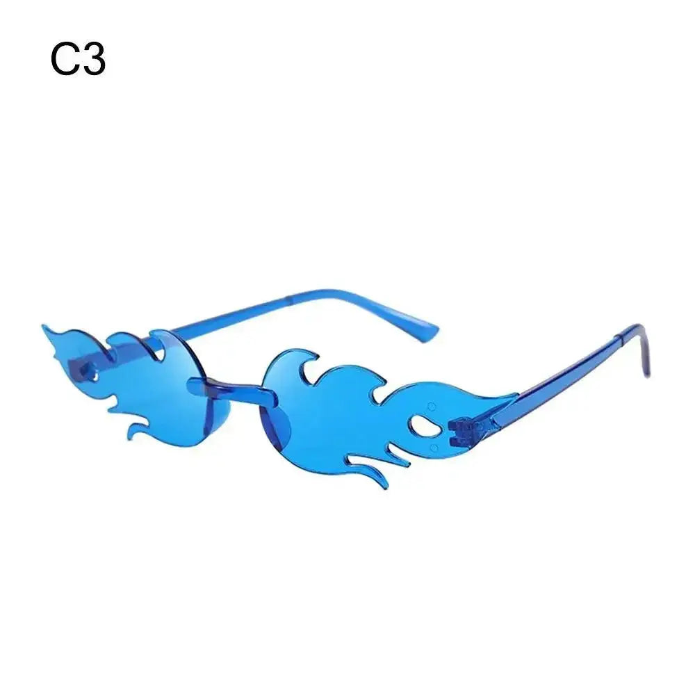 Rimless Flame Sunglasses For Women UV400 Protection