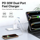 30W Fast Charger - GaN Compact Dual Port EU Plug