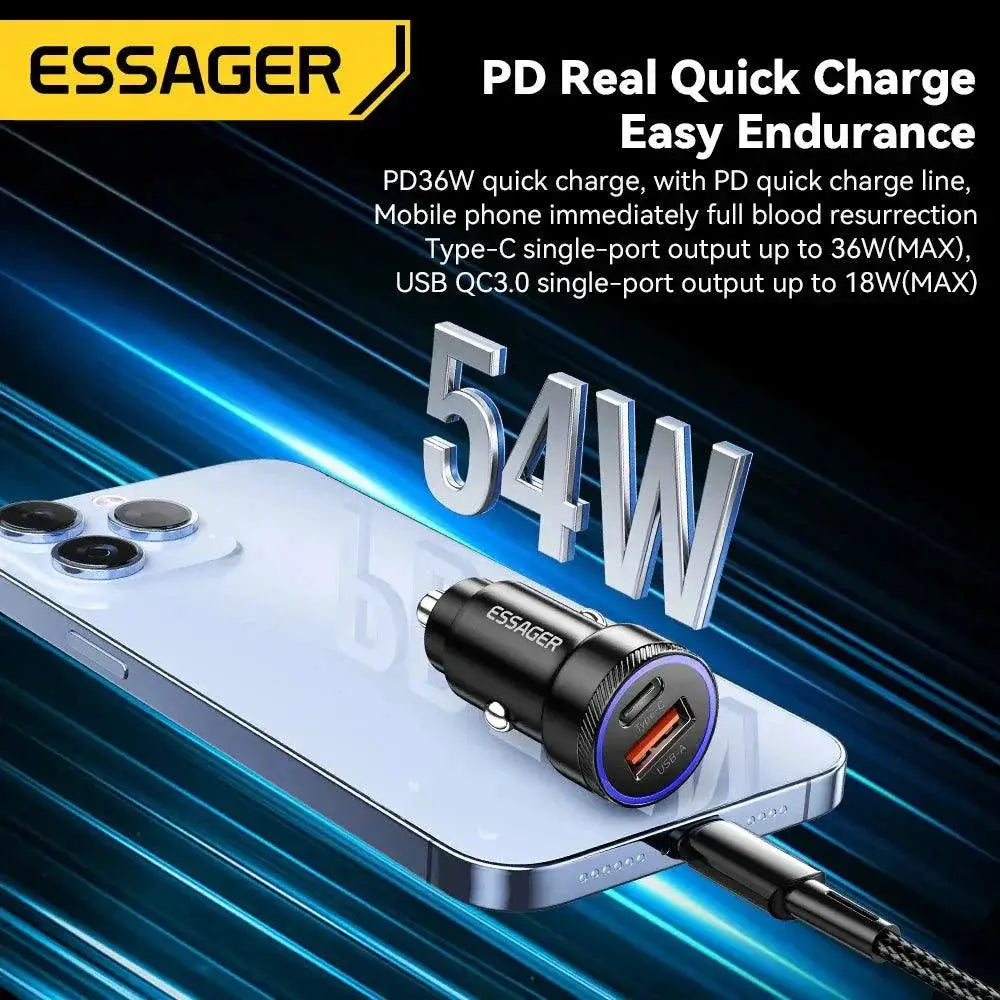 Essager USB Car Charger Fast Dual Port Charging Device