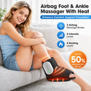 Foot Massager with Heat 3 Modes 4 Levels, Cordless Air Compression Foot and Ankle Massager 3000mAh USB for Home Office Relax