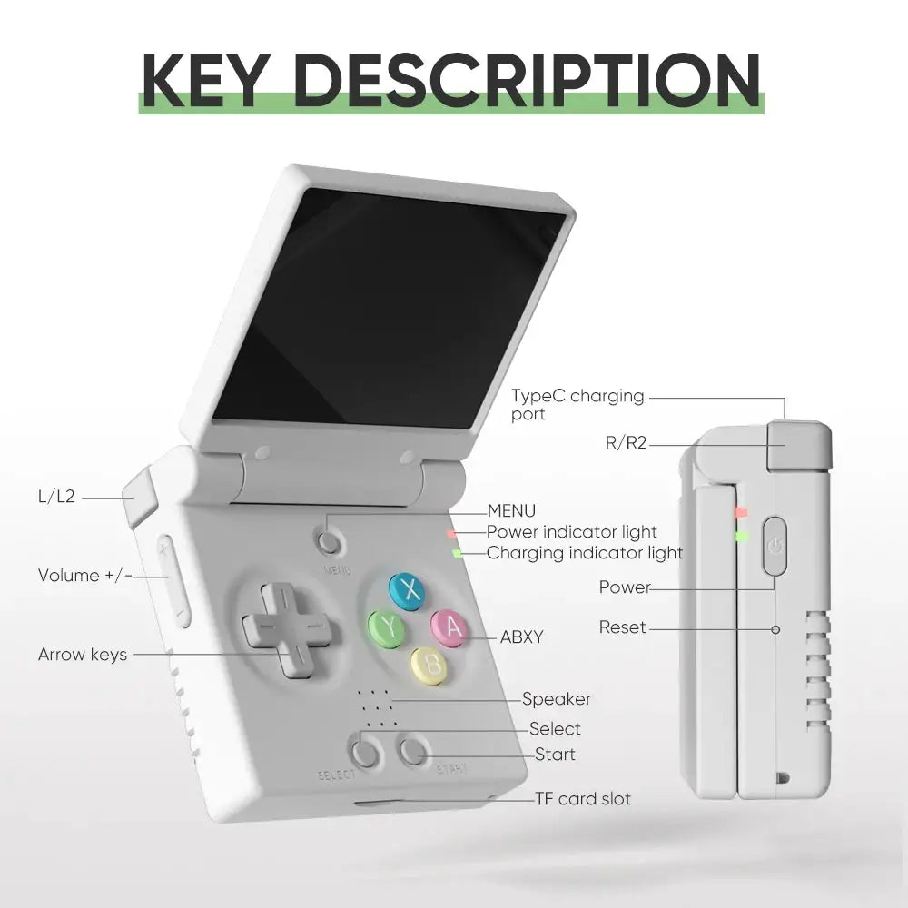 MIYOO Mini Flip Retro Handheld Game Console - 2.8'' IPS Screen, Portable Retro Game Emulator, Gift for Gamers