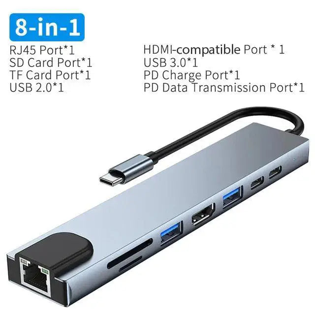 USB C Hub 11 in 1 Type C To 4K HDMI Adapter for Laptop