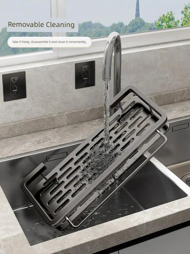 Punch Free Storage Rack Wall Mounted Kitchen Organizer