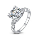Round Moissanite Ring in Sterling Silver