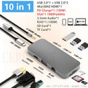 CERASTES New USB C Hub Type C 4KHD RJ45 VGA 4 USB 3.0 Hub