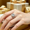Sterling Silver Moissanite Flower Ring