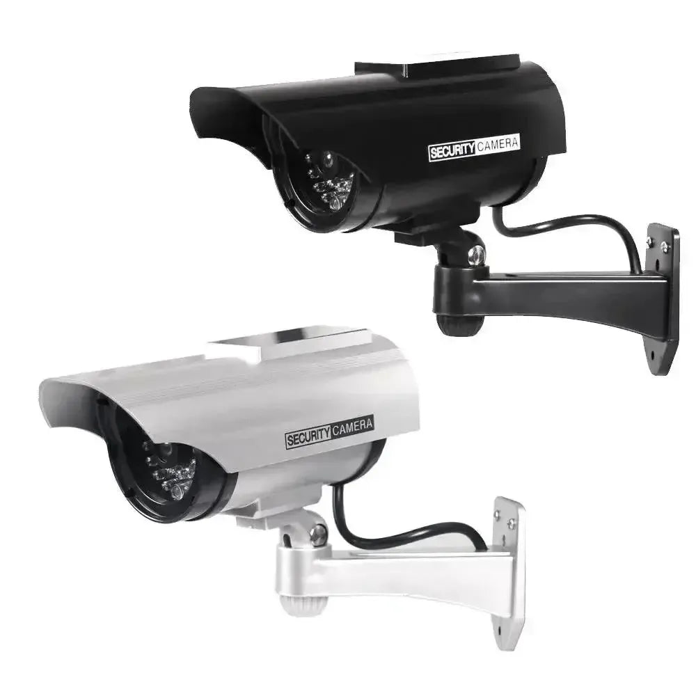 Solar Fake Camera for Home Deterrence — black
