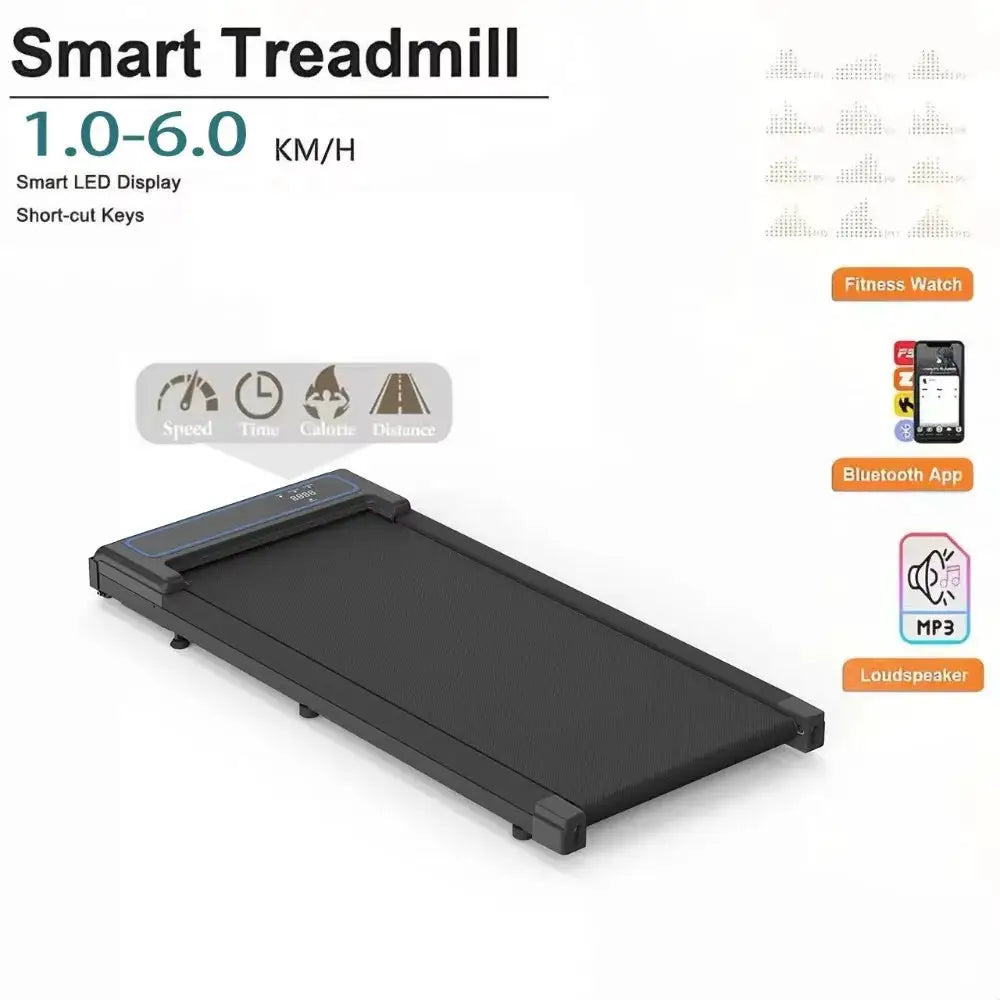 Portable Mini Electric Walking Pad Treadmill with LED Screen Remote Control Manual Incline for Home Office Use Desk Fitness