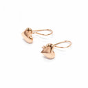 14K Rose Gold Heart Shaped Drop Earrings For Women Glossy Classic Jewelry