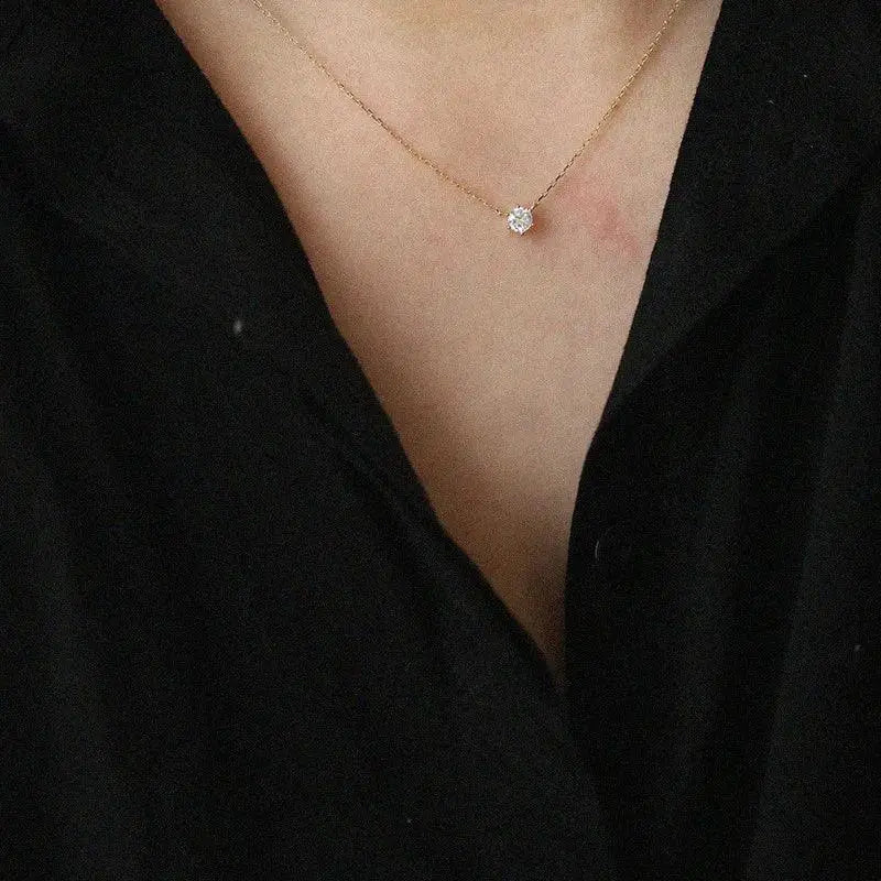 Zircon Pendant Necklace Elegant Bridal Jewelry For Women