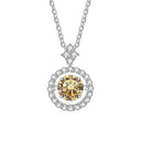 Moissanite Pendant Necklace in Sterling Silver Adjustable
