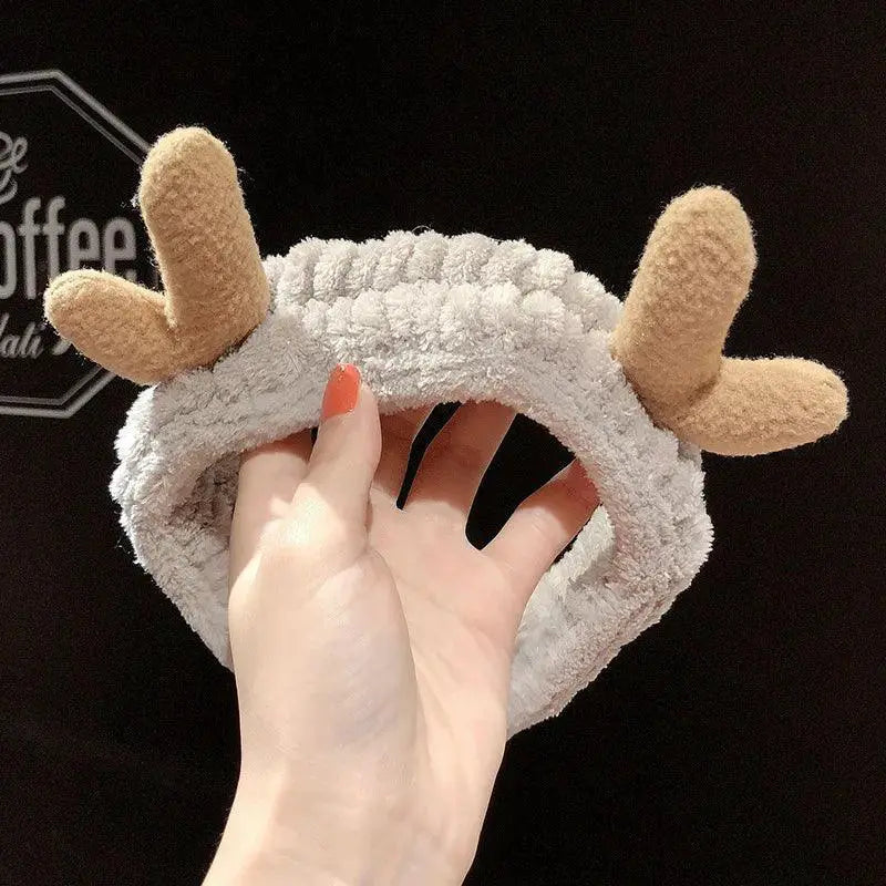 Chic Coral Fleece Animal Ears Headband Cozy Winter Accessory