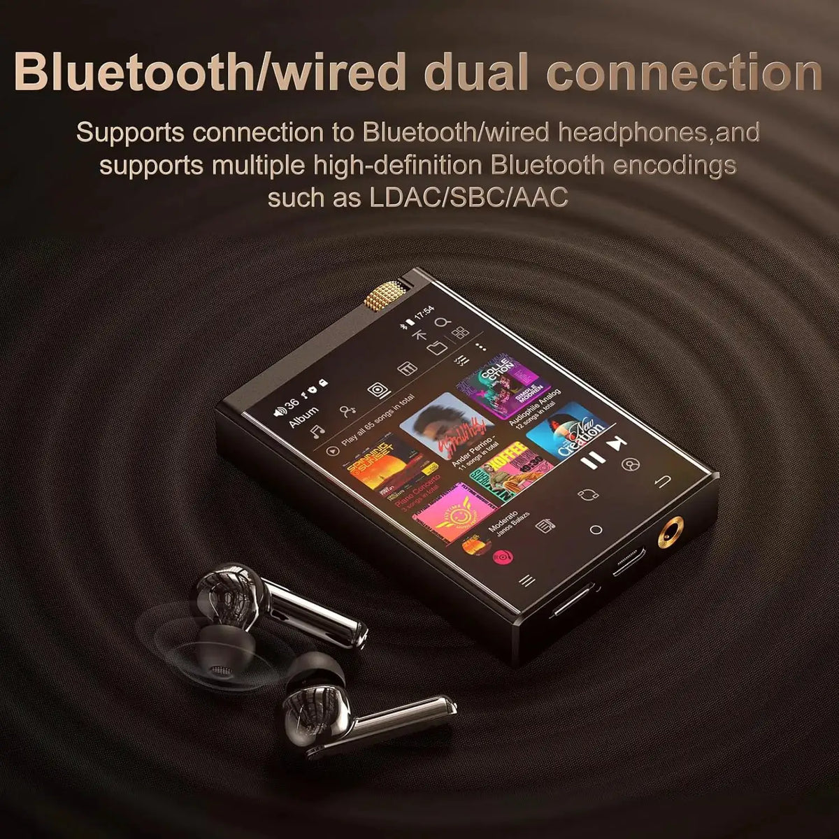 Hi-Fi MP3 Player with Bluetooth and WiFi, Oilsky Lossless DSD High-Resolution Digital Audio， up to 1TB