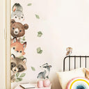 Forest Animals Cartoon Door Sticker Charming Watercolor Decor