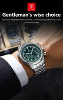 Luxury Mens Chronograph Stainless Steel Watch Date Luminous Waterproof