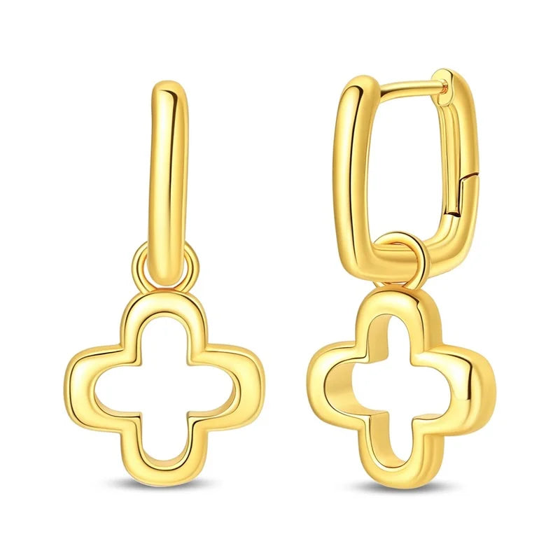 Sterling Silver Hoop Earrings Golden