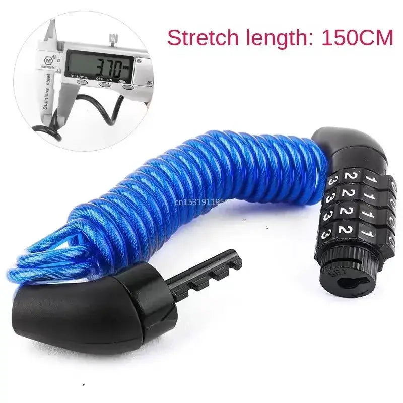 Portable Four Digit Bicycle Lock With Durable Steel Cable