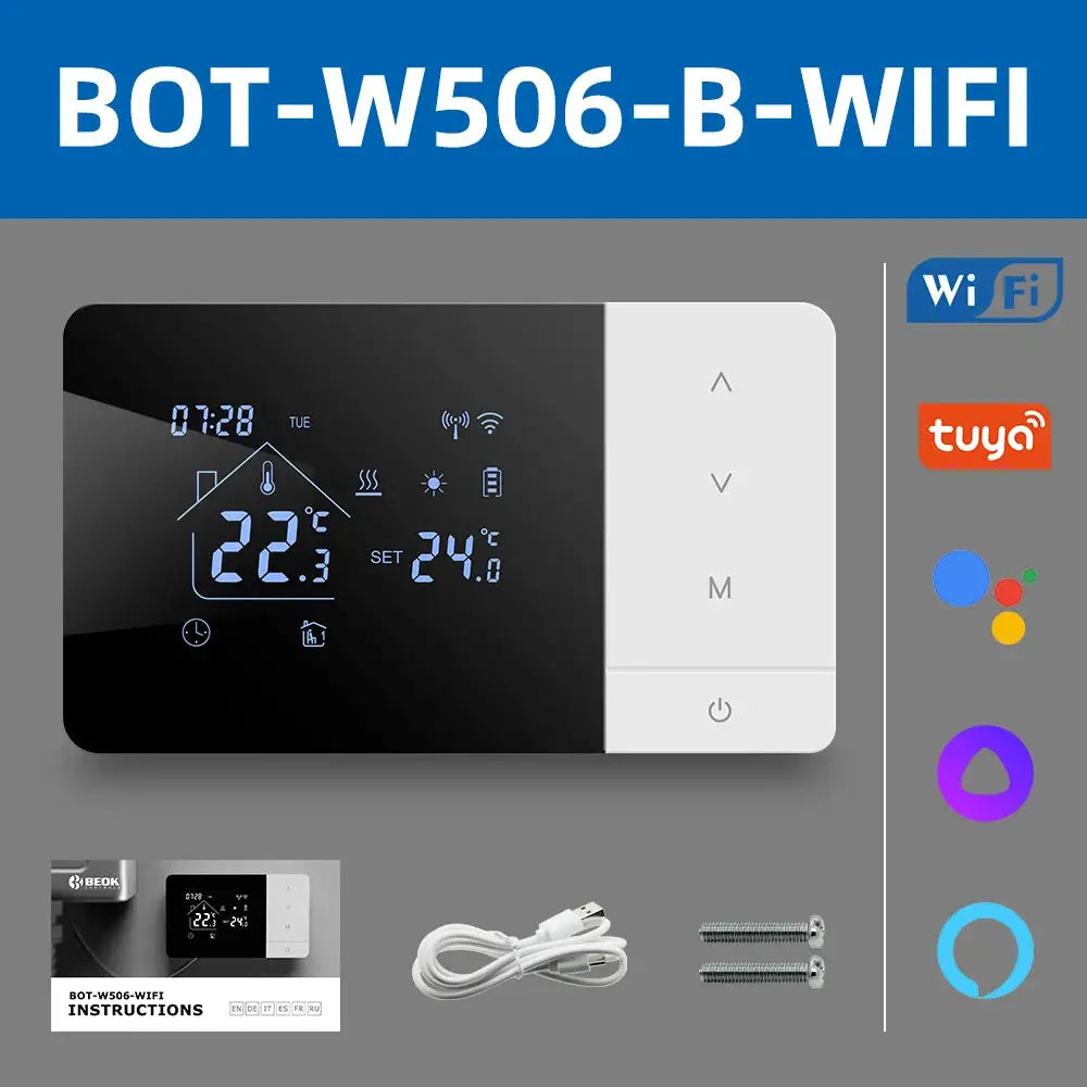 Beok Smart Battery Powered Thermostat for Gas Boiler Heating/Cooling Temperature Controller Alexa Google Home