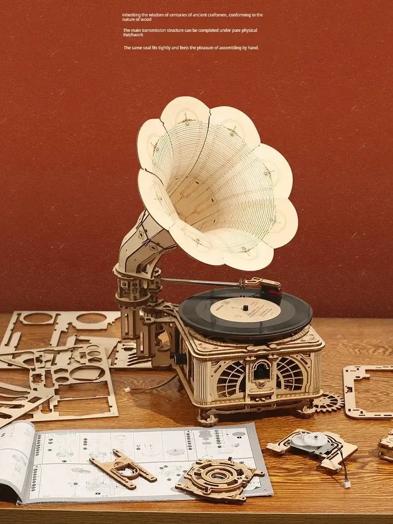 Ruoke Old Fashioned Projector Wooden 3DIY Puzzle Pack Gifts