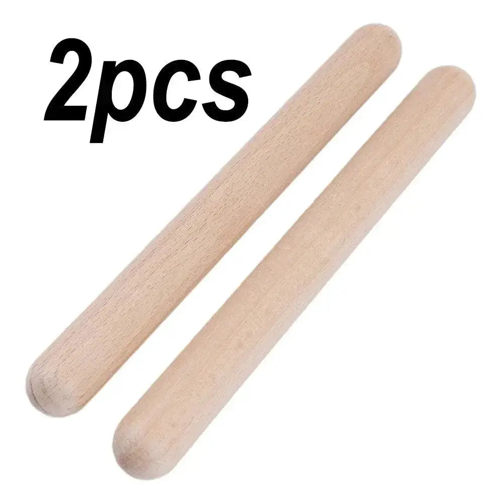 2 Pack Wooden Percussion Drum Sticks For Rhythm Learning