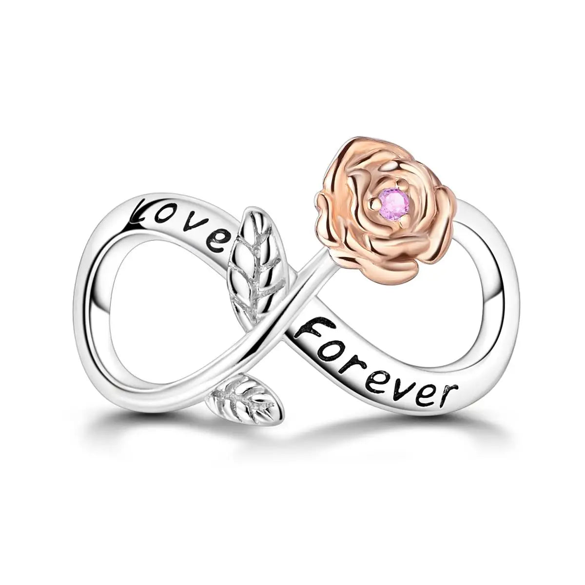 Charm Silver Plated Zircon Beads