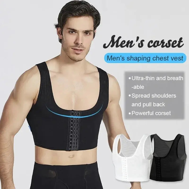 Mens Chest Compression Shaper Vest For Slimming Support