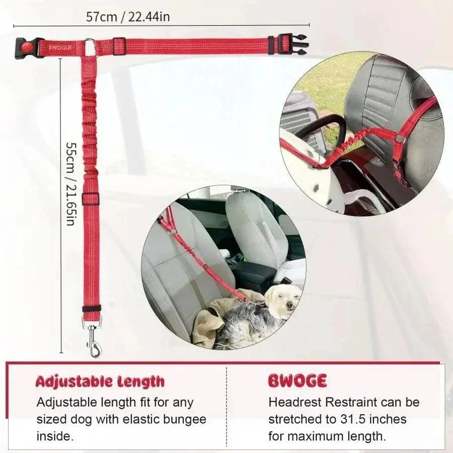 Car Safety Leash Reflective Elastic Dog Seat Belt Rope